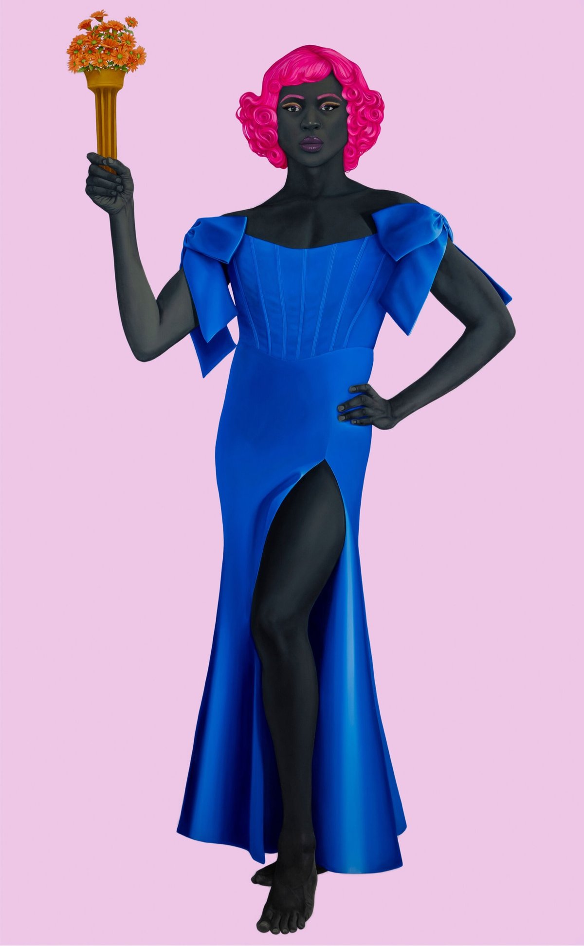 a portrait of the trans model and performance artist Arewà Basit by Amy Sherald